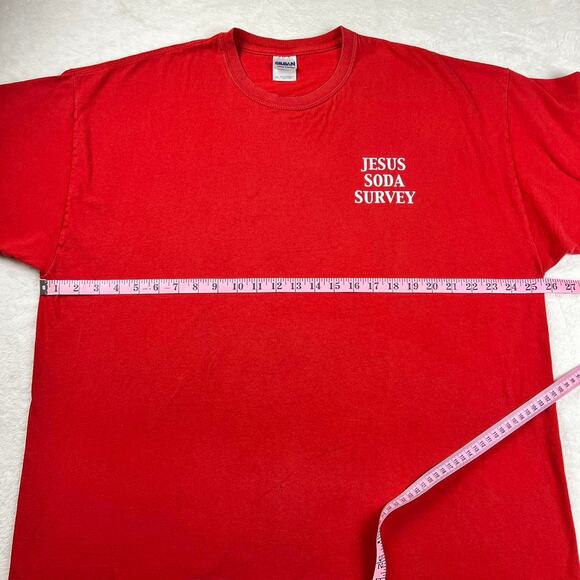 Jesus Loves You Jesus soda Survey vintage t-shirt size 2XL Gildan tag - Picture 3 of 8